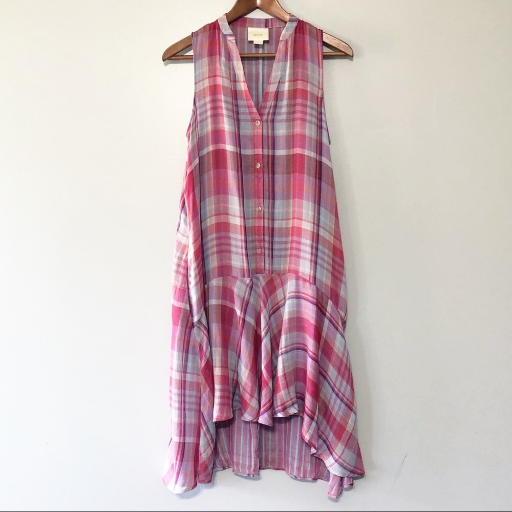 Anthro‎ Maeve Pippa Plaid Swing Popover Dress - Picture 2 of 7